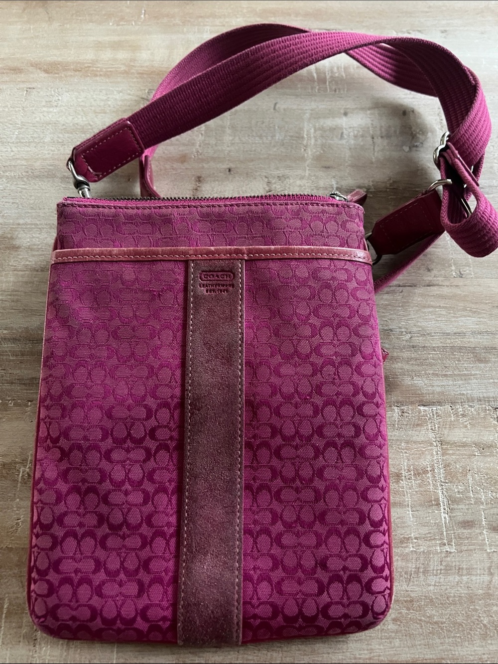 Coach Magenta Signature Crossbody Bag